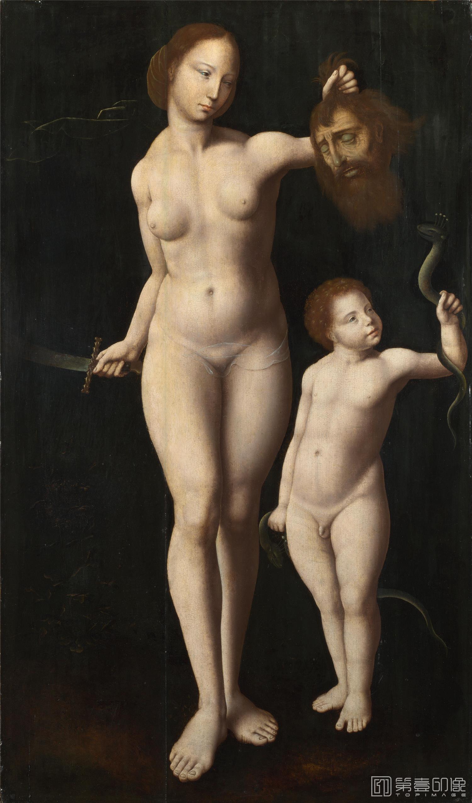 油画-大英博物馆藏画-Master of the Mansi Magdalen - Judith and the Infant Hercules-1708